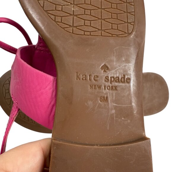 Kate Spade Carolina Leather Thong T Strap Bow Sandals Women's Size 6.0 M - Picture 10 of 10